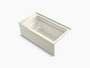 Kohler Archer® 60" x 32" alcove bath with integral apron, integral flange and right-hand drain in Biscuit