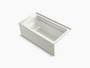 Kohler Archer® 60" x 32" alcove bath with integral apron, integral flange and right-hand drain in Dune