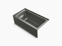 Kohler Archer® 60" x 32" alcove bath with integral apron, integral flange and right-hand drain in Thunder Grey