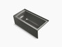Kohler Archer® 60" x 30" alcove bath with integral apron, integral flange and right-hand drain in Thunder Grey