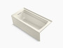 Kohler Archer® 66" x 32" alcove bath with left-hand drain in Biscuit