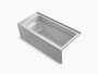 Kohler Archer® 66" x 32" three-side integral flange bath with right-hand drain in Ice Grey