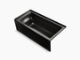 Kohler Archer® 66" x 32" three-side integral flange bath with right-hand drain in Black