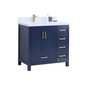 Royal Hollywood  36 inch Navy Bathroom Vanity Left Offset