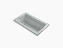 Kohler Archer® 60" x 32" drop-in bath with Bask® heated surface and reversible drain in Ice Grey