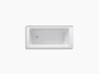 Kohler Archer® 60" x 30" alcove whirlpool with integral flange and left-hand drain in Thunder Grey