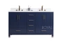 Royal Hollywood 65" Navy Blue Double Sink Bathroom Vanity