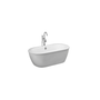 American Standard: Cadet Suite Cadet 66" Acrylic Freestanding Soaker Bathtub in Arctic White with Brushed Nickel Drain