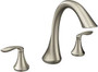 Eva Brushed Nickel Two-Handle High Arc Roman Tub Faucet