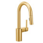Moen Align Brushed Gold One-Handle High Arc Pulldown Bar Faucet