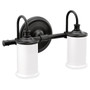 Moen Belfield Matte Black Two Globe Bath Light