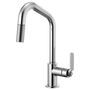 Brizo LITZE® Pull-Down Faucet with Angled Spout and Industrial Handle in Chrome