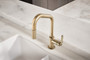 Brizo LITZE® Pull-Down Faucet with Angled Spout and Industrial Handle in Luxe Gold