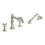 Moen Brushed Nickel Two-Handle Diverter Roman Tub Faucet Includes Hand Shower