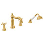 Moen Brushed Gold Two-Handle Diverter Roman Tub Faucet Includes Hand Shower