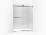 Kohler Levity® 74" H x 56-5/8 - 59-5/8" W, with 3/8" in Crystal Clear glass with Bright Polished Silver 