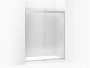 Kohler Levity® 74" H x 56-5/8 - 59-5/8" W, with 3/8" in Crystal Clear glass with Brushed Nickel frame