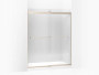 Kohler Levity® 74" H x 56-5/8 - 59-5/8" W, with 3/8" in Crystal Clear glass with Anodized Brushed Bronze frame