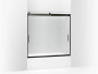 Kohler Levity® Sliding bath door, 59-3/4" H x 54 - 57" W, with 1/4" in Anodized Dark Bronze