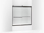 Kohler Levity® 59-3/4" H x 54 - 57" W, with 1/4" thick Crystal Clear glass in Crystal Clear glass with Anodized Dark Bronze frame