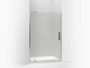 Kohler Revel®Pivot shower door, 74" H x 43-1/8 - 48" W, with 5/16" in Frosted glass with Bright Polished Silver frame