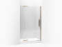 Kohler Pivot shower door, 72-1/4" H x 45-1/4 - 47-3/4" W, with 1/2" in Crystal Clear glass with Anodized Brushed Bronze frame