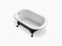 Kohler Iron Works® Historic™66" x 36" freestanding oval bath in White with black legs 