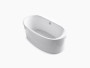 Kohler Sunstruck®65-1/2" x 35-1/2" oval freestanding bath with straight shroud and center drain in White 