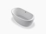 Kohler Sunstruck®65-1/2" x 35-1/2" oval freestanding bath with fluted shroud and center drain in White 