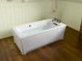Kohler Archer®61-3/4" x 31-3/4" freestanding Heated BubbleMassage™ air bath in Biscuit 