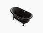 Kohler Artifacts™66" x 33" freestanding bath with Iron Black exterior and decorative border in Black Black 