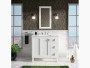 Kohler Poplin®36" bathroom vanity cabinet with legs, 1 door and 3 drawers on right in Linen White