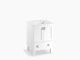 Kohler Poplin®24" bathroom vanity cabinet with legs, 2 doors and 1 drawer in Linen White