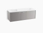 Kohler Jute®60" wall-hung bathroom vanity cabinet with 2 doors and 1 drawer in Mohair Grey