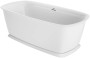 Jacuzzi Delicato 67" Free Standing Acrylic Soaking Tub with Center Drain, Pop-Up Drain Assembly and Overflow in white 