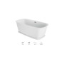 Jacuzzi Delicato 67" Free Standing Acrylic Soaking Tub with Center Drain, Pop-Up Drain Assembly and Overflow in white 