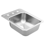 Moen 2000 Series 14-1/2"X12-1/2" Stainless Steel 20 Gauge Single Bowl Sink three hole