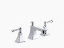 Kohler Memoirs® StatelyWidespread bathroom sink faucet with lever handles in Polished Chrome