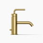 Kohler Purist®Single-handle bathroom sink faucet with straight lever handle in Vibrant Brushed Moderne Brass