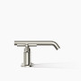 Kohler Purist®Widespread bathroom sink faucet with low cross handles and low spout in Vibrant Polished Nickel