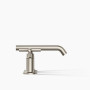 Kohler Purist®Widespread bathroom sink faucet with low cross handles and low spout in Vibrant Brushed Nickel