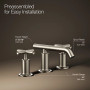 Kohler Purist®Widespread bathroom sink faucet with low cross handles and low spout in Vibrant Brushed Nickel
