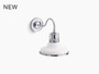 Kohler Hauksbee™One-light double-bell sconce in White w/Chrome Trim