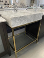 Pina 30 inch Bathroom Vanity Brushed Gold Frame 