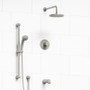 Riobel Classic Type T/P 1/2" Coaxial 3-Way System with Hand Shower Rail, Shower Head and Spout Brushed Nickel