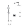 Riobel CS Type T/P 1/2" Coaxial 3-Way System, Hand Shower Rail, Elbow Supply, Shower Head and 2 Body Jets Chrome