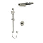 Riobel Edge Type T/P 1/2" Coaxial 3-Way System with Hand Shower Rail and Rain and Cascade Shower Head Polished Nickel