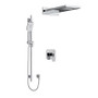 Riobel Equinox Type T/P 1/2" Coaxial 3-Way System with Hand Shower Rail and Rain and Cascade Shower Head Chrome