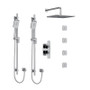 Riobel Equinox Type T/P 3/4" Double Coaxial System with 2 Hand Shower Rails, 4 Body Jets and Shower Head Chrome