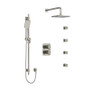 Riobel Equinox Type T/P Double Coaxial System with Hand Shower Rail, 4 Body Jets and Shower Head Brushed Nickel